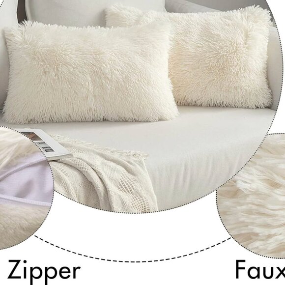 Luxury Faux Fur Throw Pillow COVER 12" X 20" - Picture 5 of 5